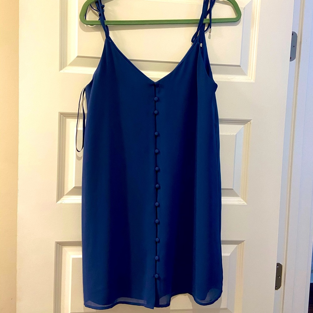 Navy dress with button details